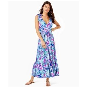 NWT Lilly Pulitzer Size 16/XL Maxine Midi Dress Living The Dream